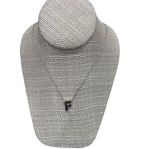 Silver Tone Stainless Steel  initial Pendant necklace Letter S